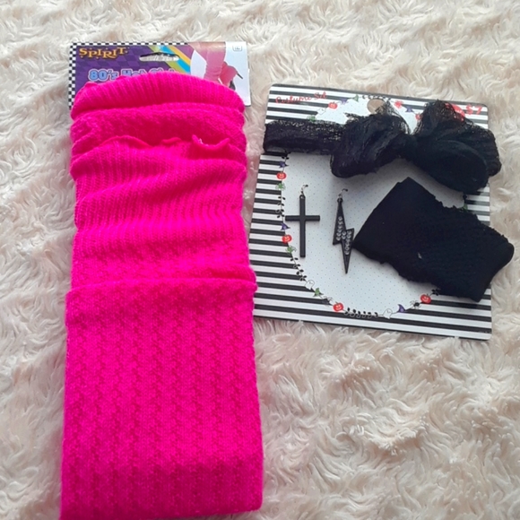 80's Hot Pink Leg Warmers with Accessories